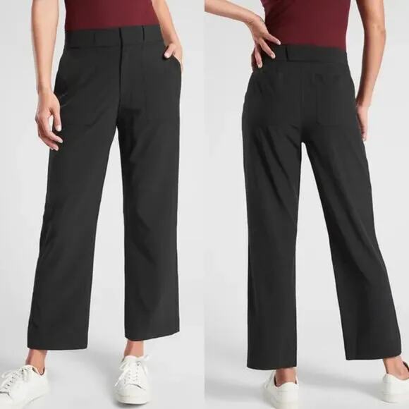 Athleta Tribeca Utility Crop Pant Black 10 NWT - Picture 1 of 11